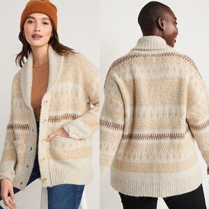 Old Navy Cozy Fair Isle Cardigan Size Medium